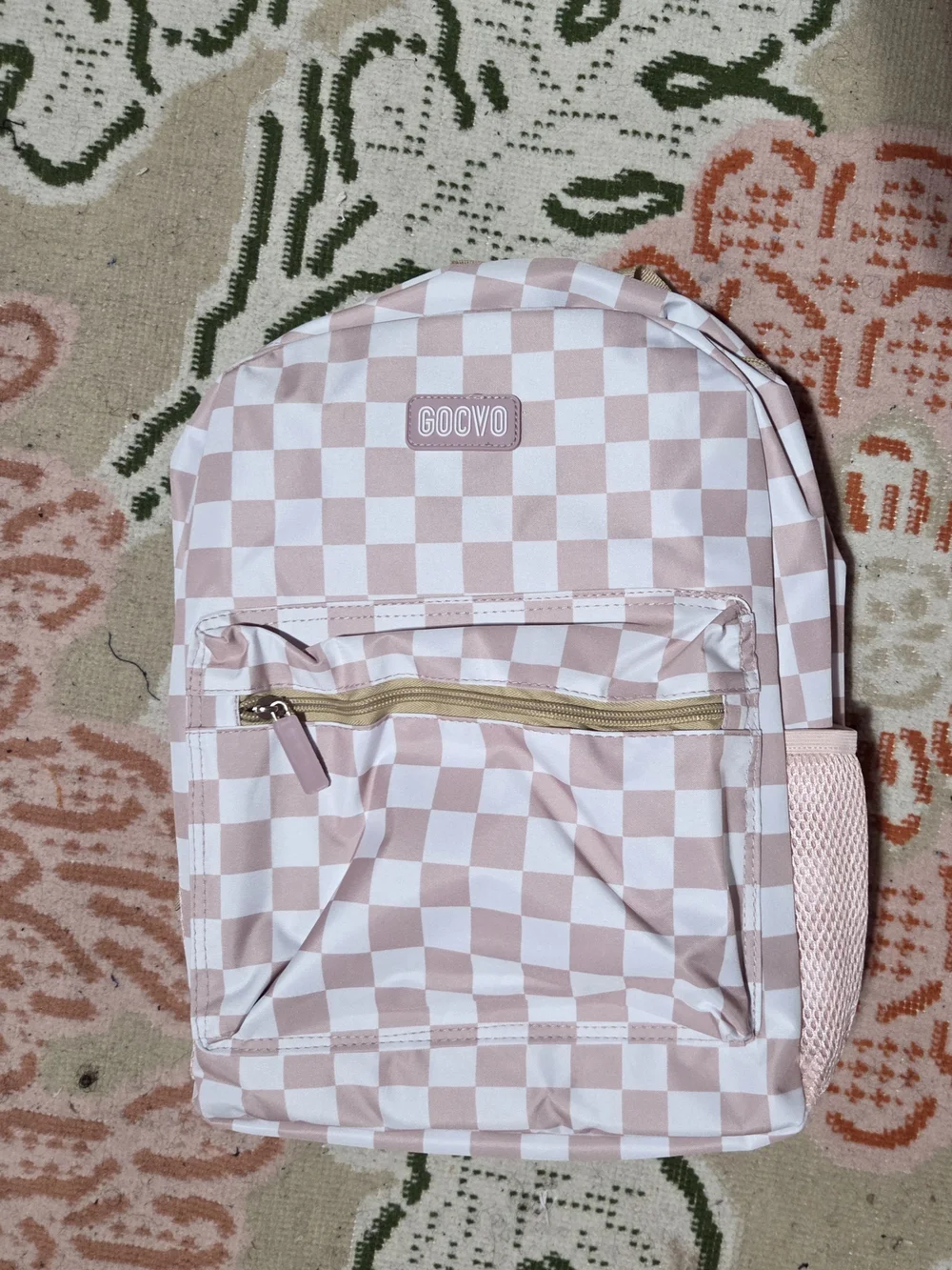 Pink Checkered Backpack for Kids W/ matching lunchbag and pencil case